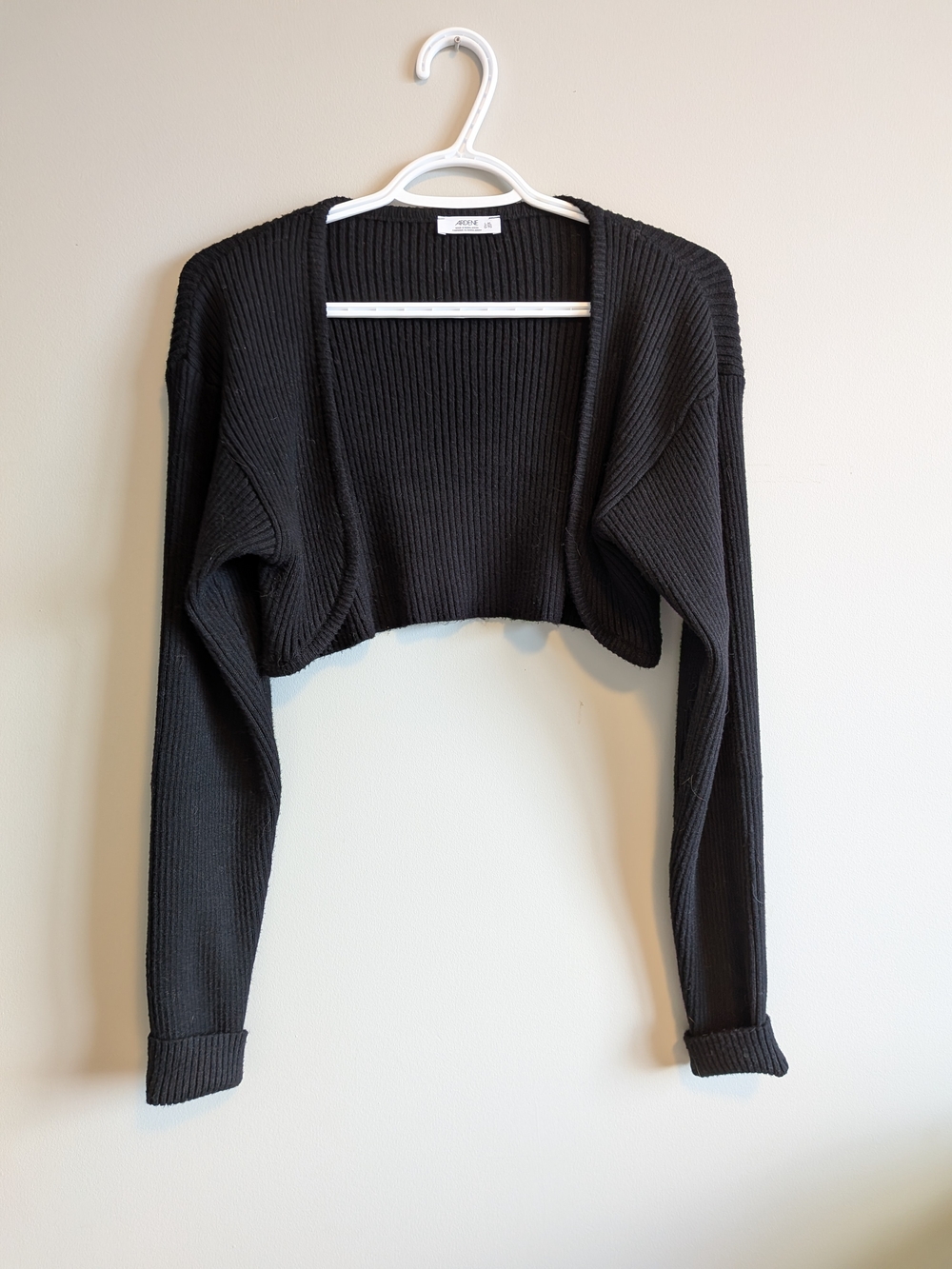 Ardene Black Cropped Ribbed Bolero Sweater